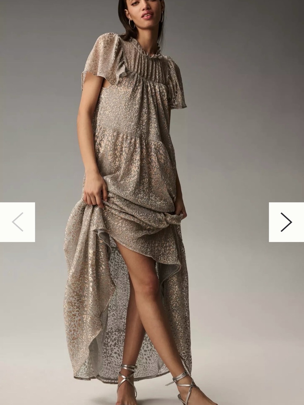 Anthropologie dress maxi Short-Sleeve Mock-Neck
lined